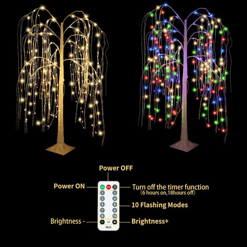 The Holiday Aisle® Lighted Willow Tree, 5.5FT 256 Leds LED Weeping